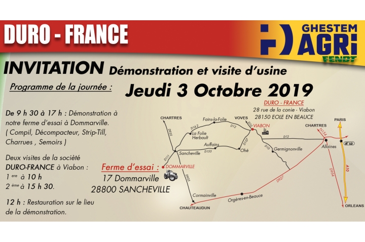 Journée démonstration aux champs et visite d'usine 03 Octobre 2019.