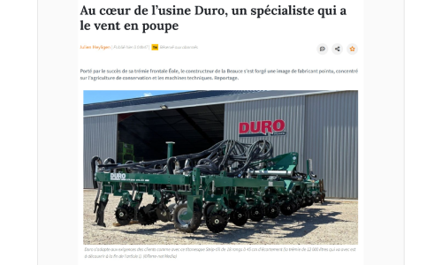 Reportage chez DURO, un spécialiste qui a le vent en poupe
